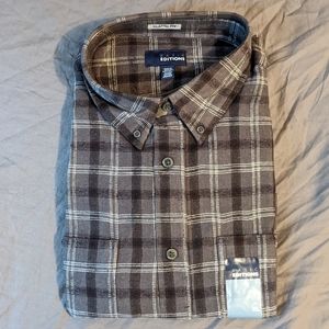 Long sleeve light weight flannel, brand new, size XL, black and gray